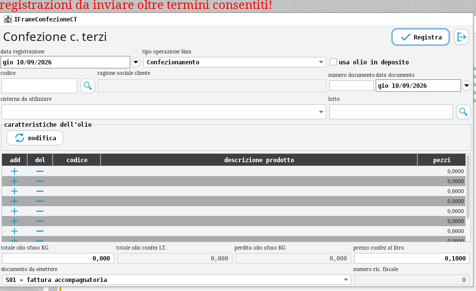 Confezione conto Terzi